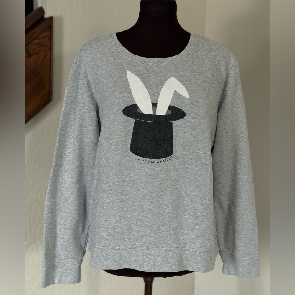 Kate Spade Broome Street Make Magic Happen Sweatshirt Gray Size L